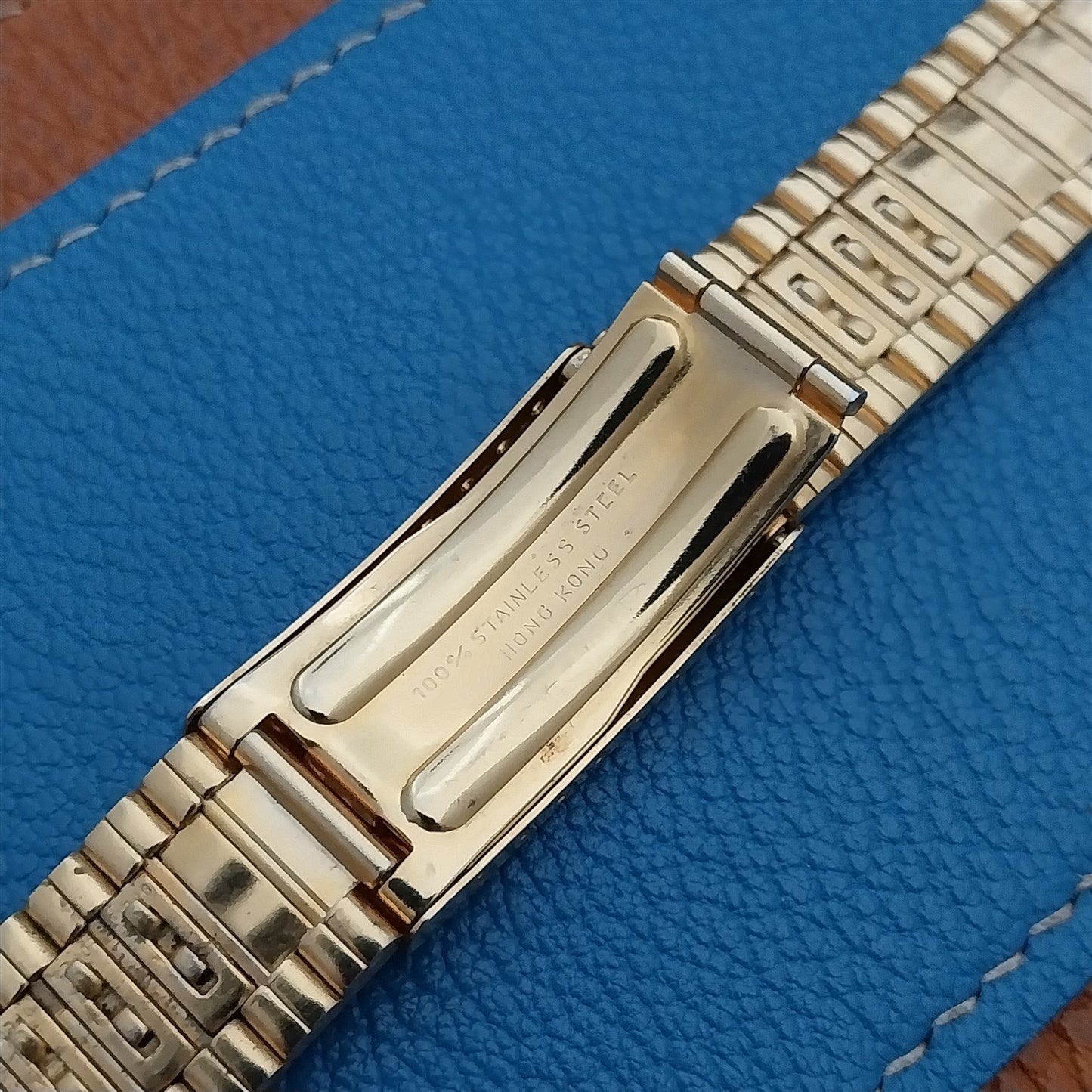 Timeband 19mm Flared Gold-Plated LED Classic NOS 1970s-1980s Vintage Watch Band