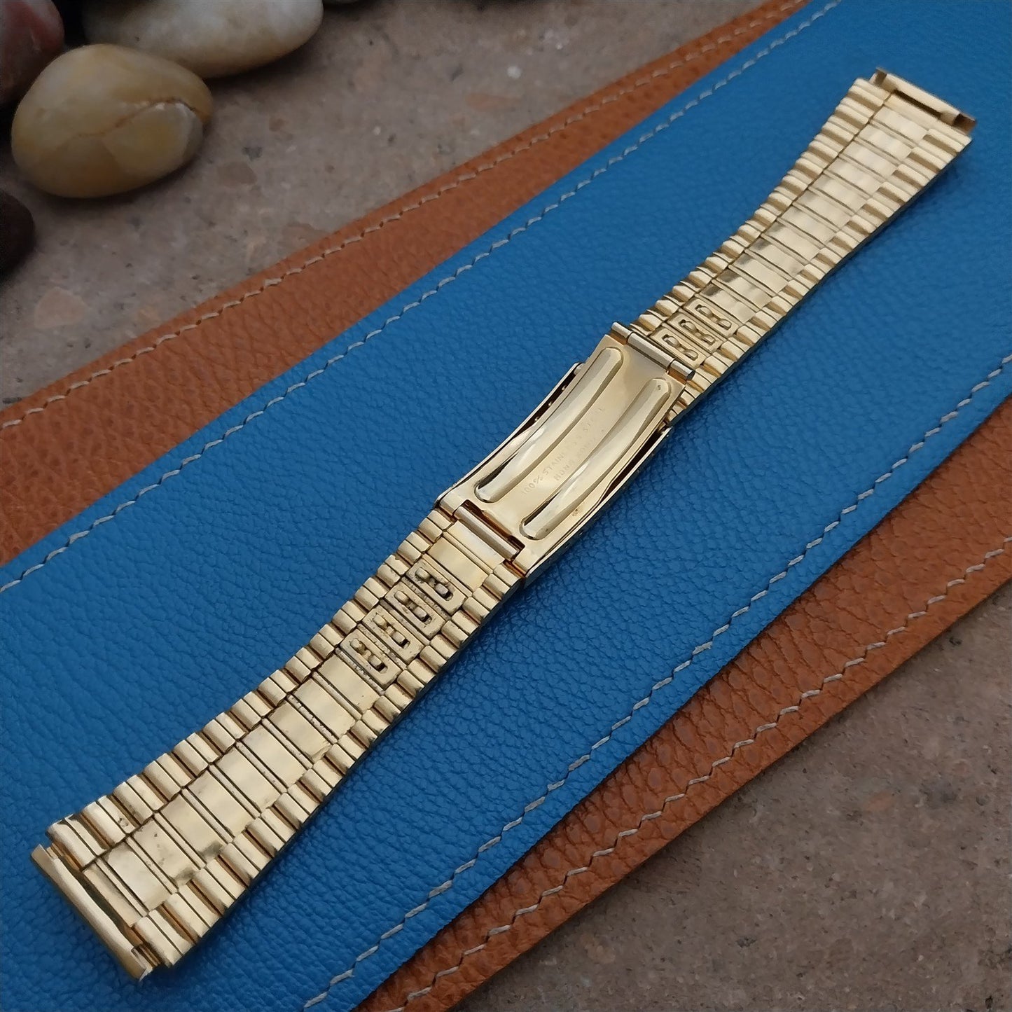 Timeband 19mm Flared Gold-Plated LED Classic NOS 1970s-1980s Vintage Watch Band