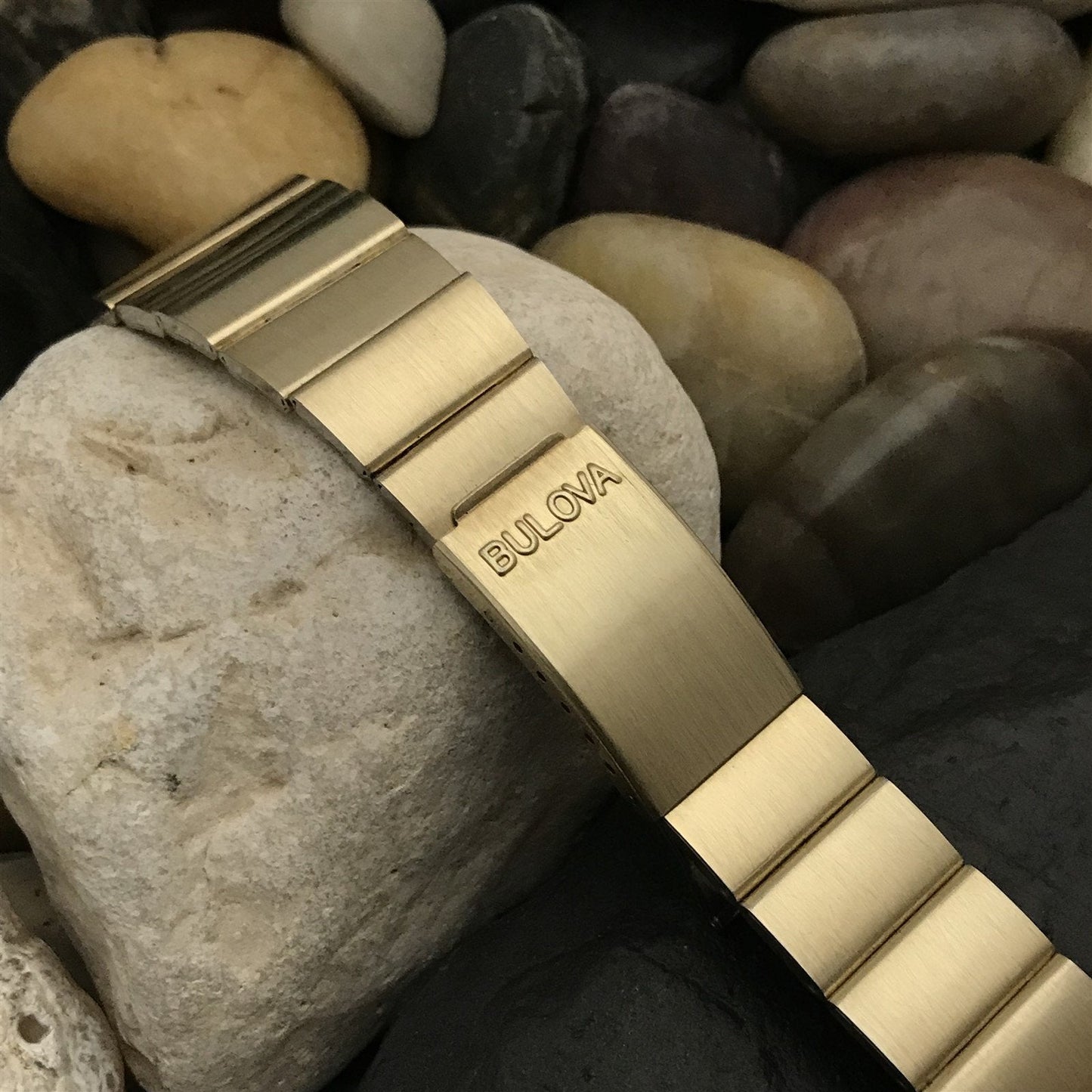 Bulova 10k Yellow Gold rgp 19mm flared Baldwin Unused nos Vintage Watch Band