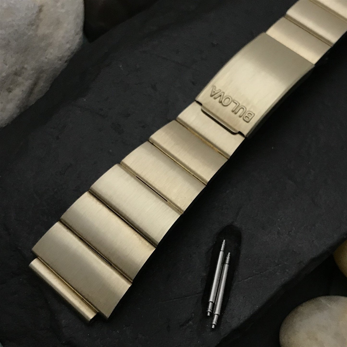 Bulova 10k Yellow Gold rgp 19mm flared Baldwin Unused nos Vintage Watch Band