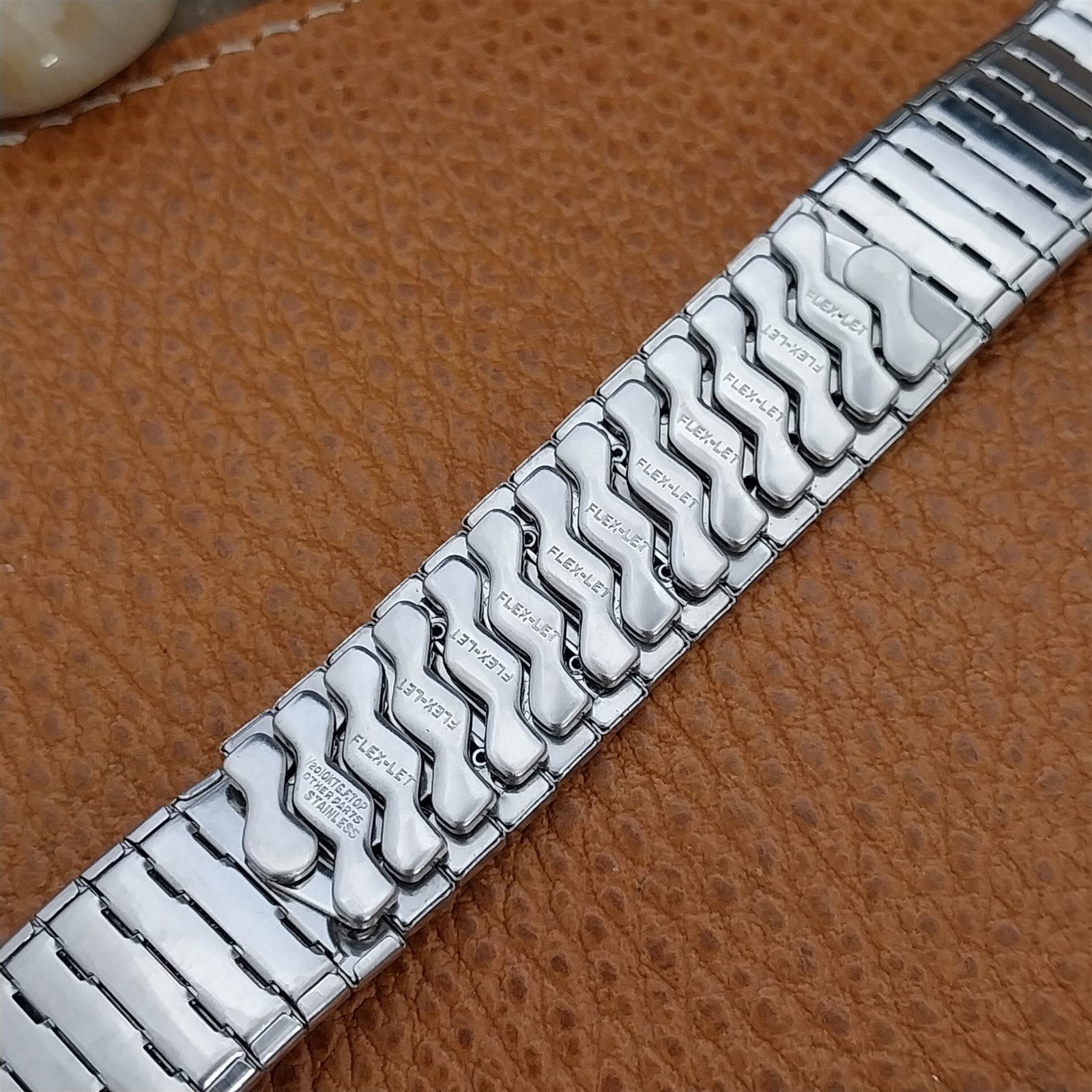 19mm 18mm 17mm 10k White Gold Filled Flex-Let Unused 1950s Vintage Watch Band