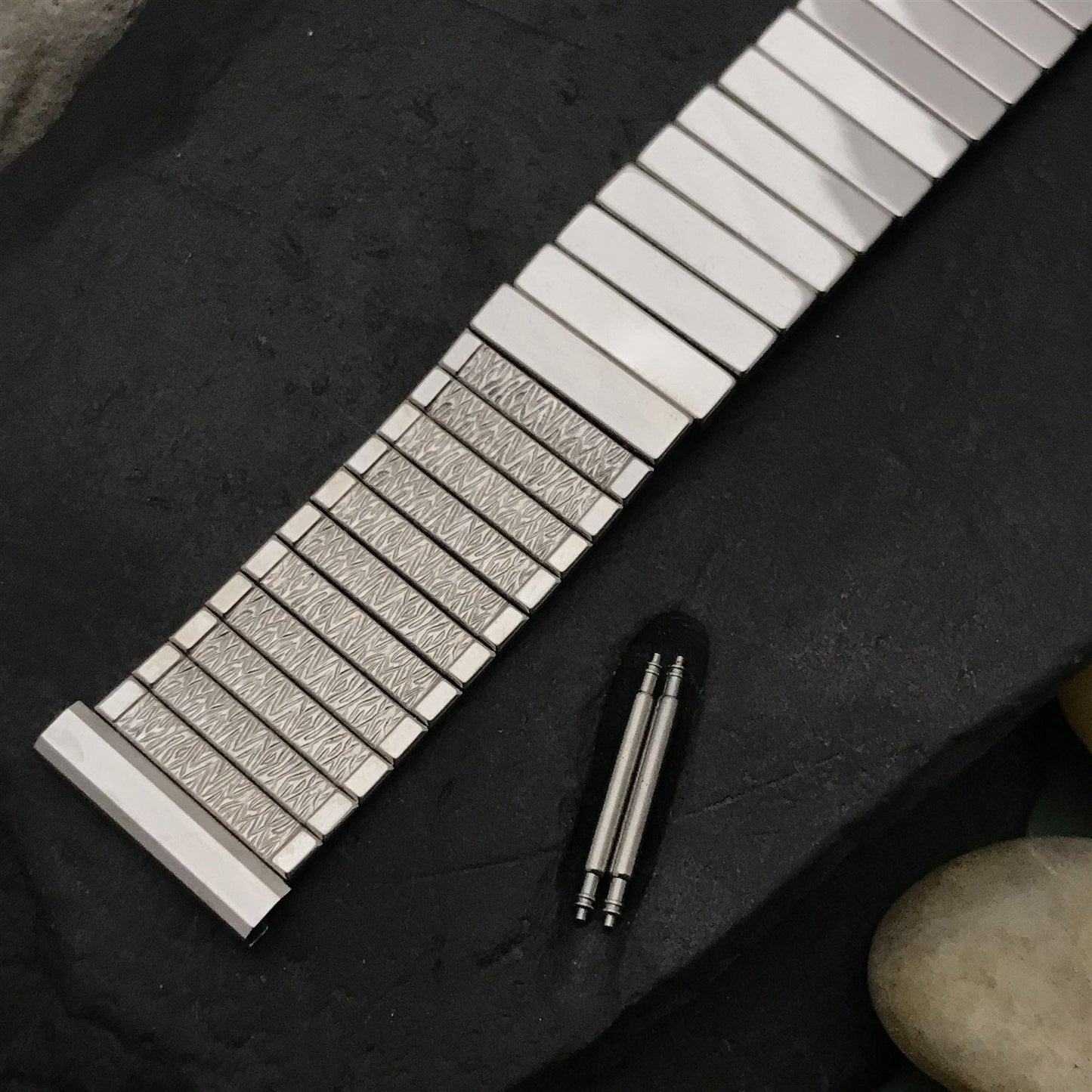 3/4" 11/16" 10k White Gold Filled Flex-Let Unused 1950s Vintage Watch Band