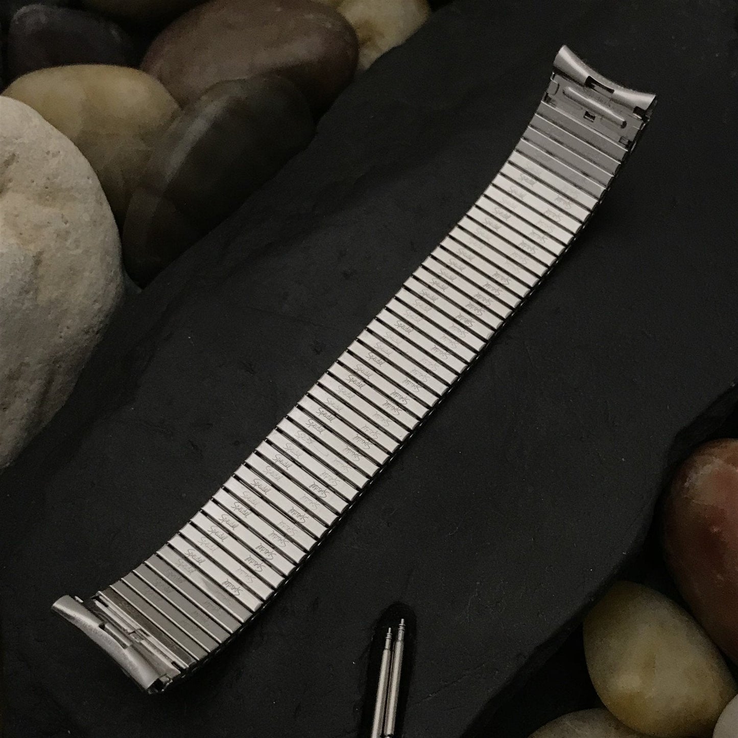 17.2mm White Gold-Filled Speidel Thinline Short nos Unused Vintage Watch Band