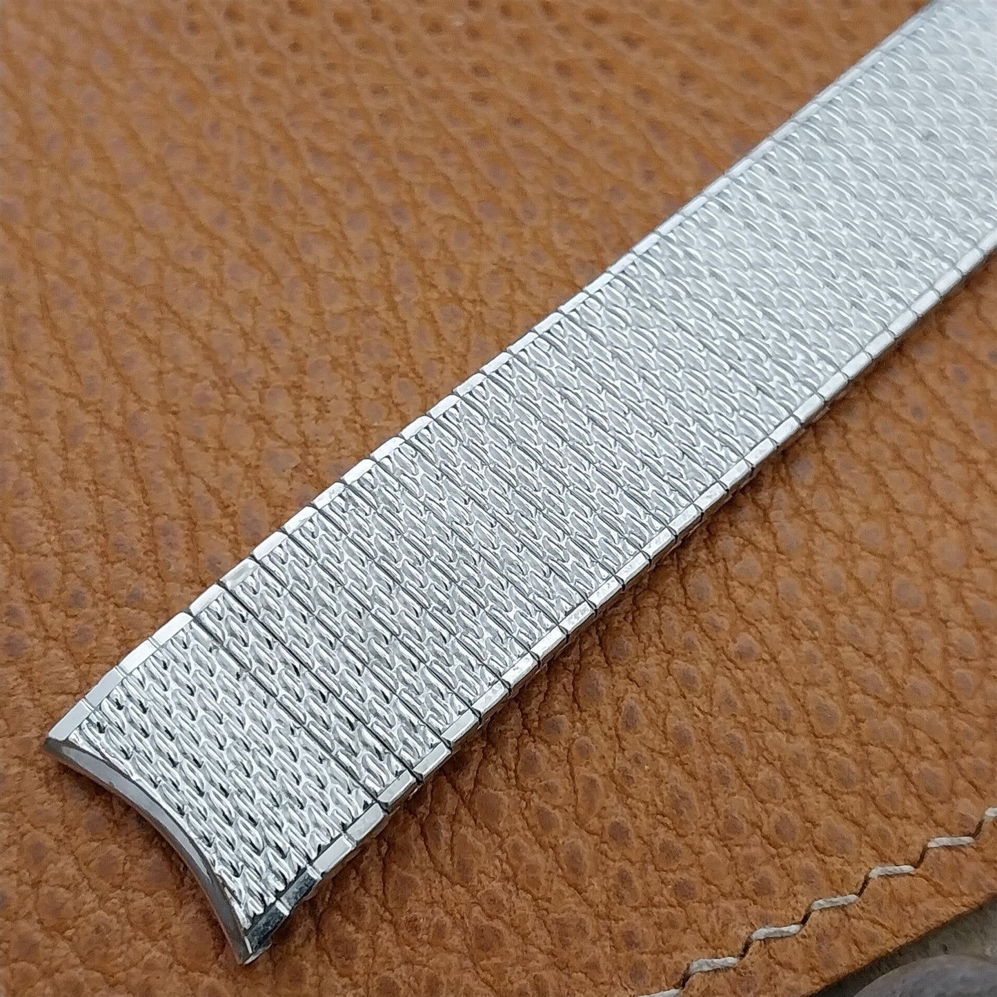 17.2mm 10K White Gold-Filled Speidel Thinline Long Unused nos Vintage Watch Band