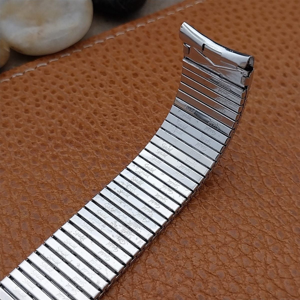 17.2mm 10K White Gold-Filled Speidel Thinline Long Unused nos Vintage Watch Band