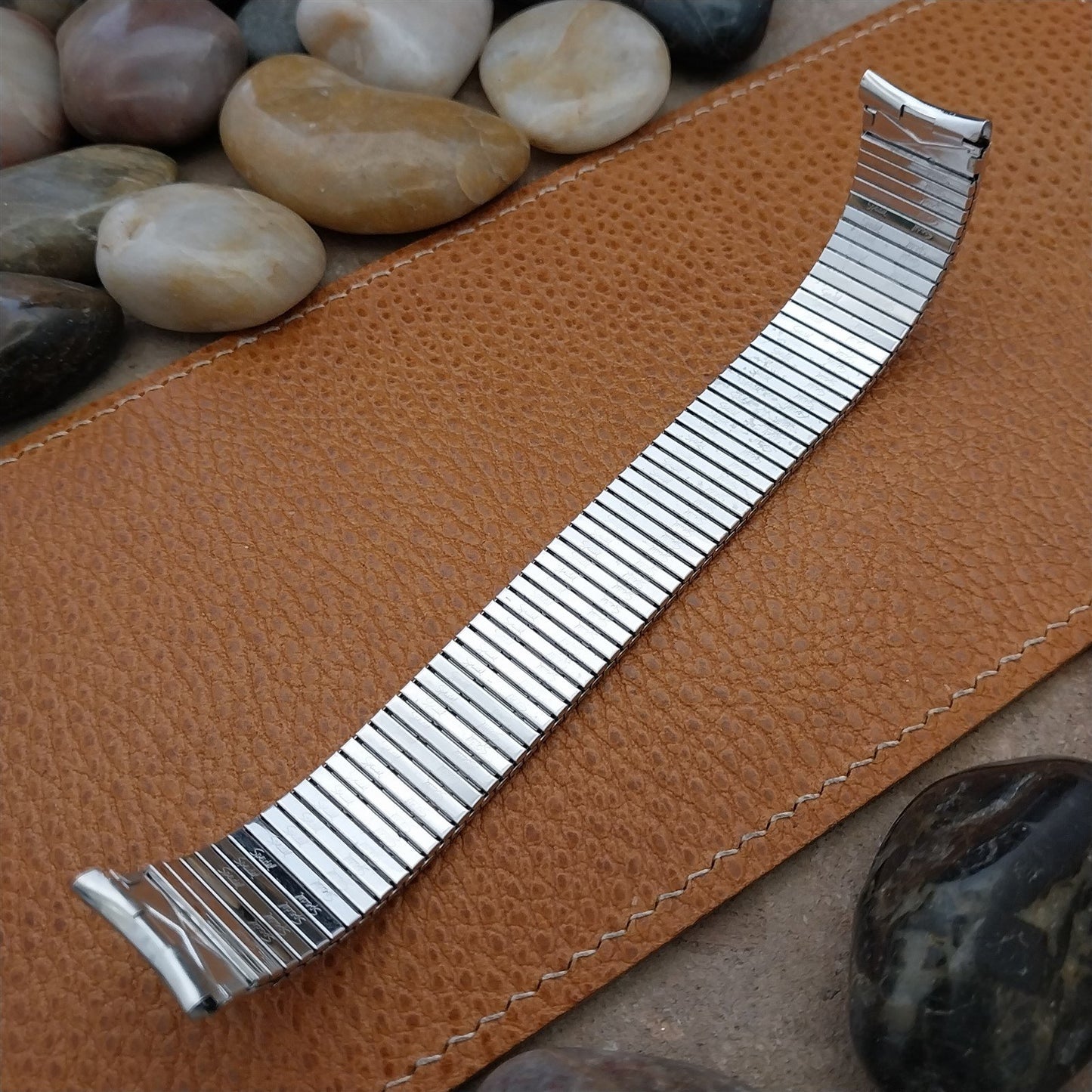 17.2mm 10K White Gold-Filled Speidel Thinline Long Unused nos Vintage Watch Band