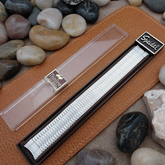 10K White Gold-Filled Classic Speidel Thinline Long 17.2mm Vintage Watch Band