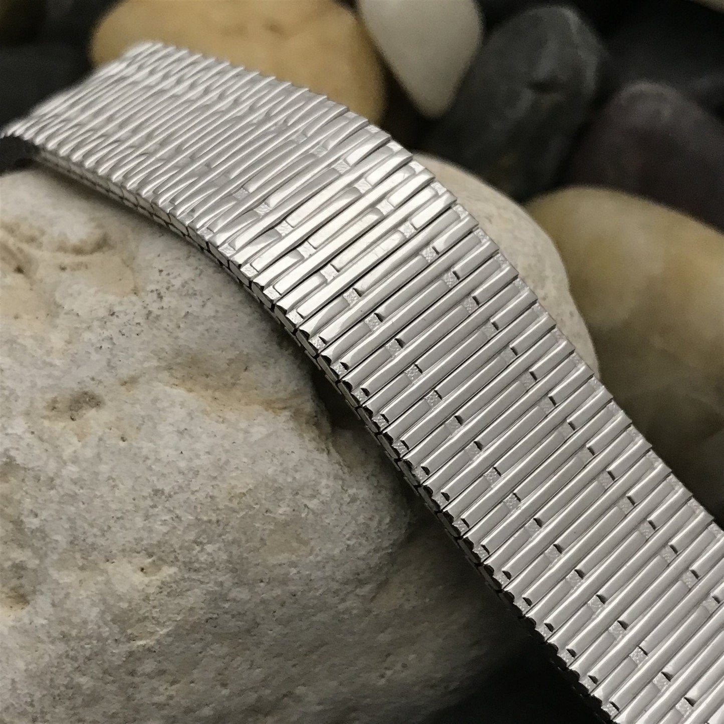 10K White Gold-Filled Classic Speidel Thinline Long 17.2mm Vintage Watch Band