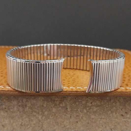 10K White Gold-Filled Classic Speidel Thinline Long 17.2mm Vintage Watch Band