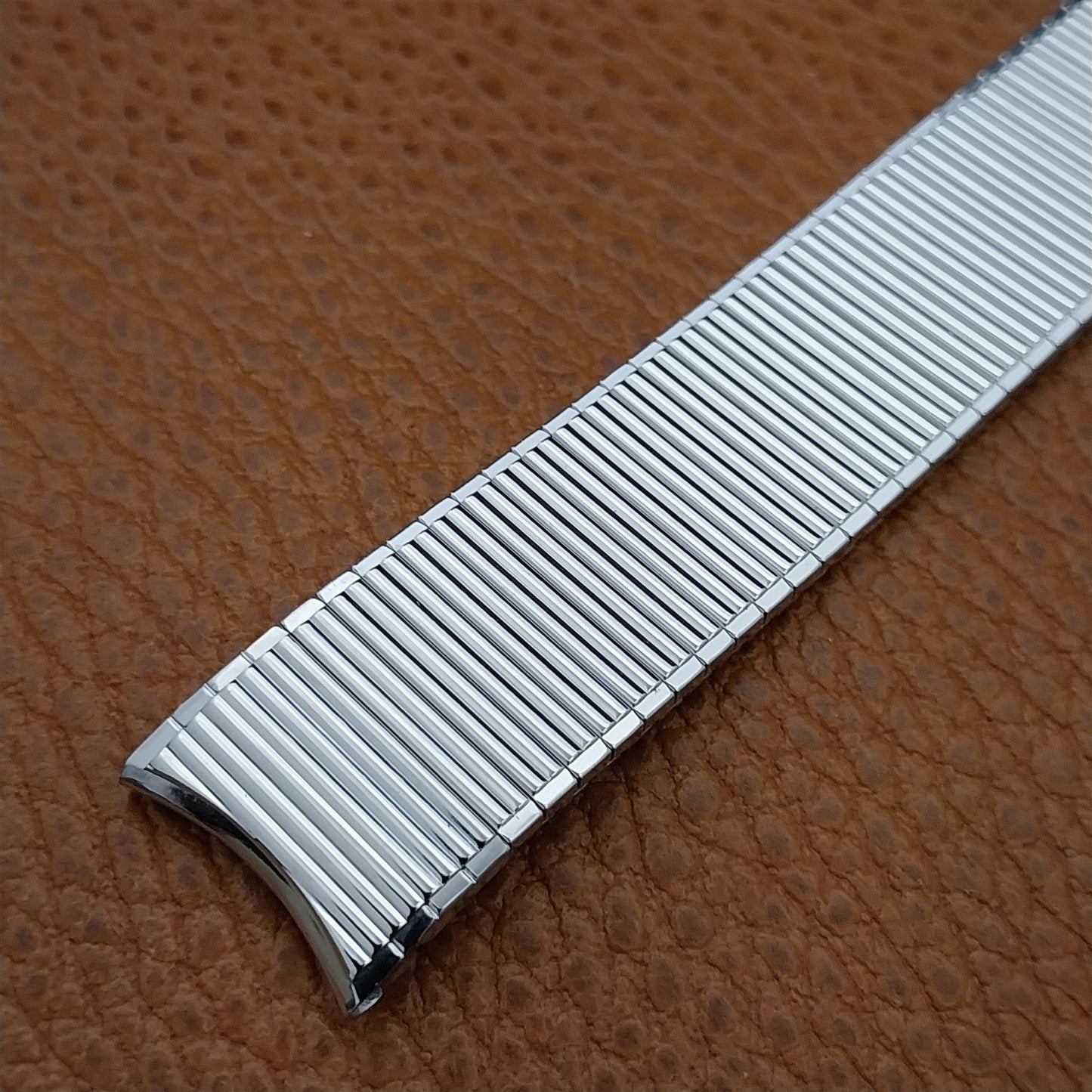 10K White Gold-Filled Classic Speidel Thinline Long 17.2mm Vintage Watch Band