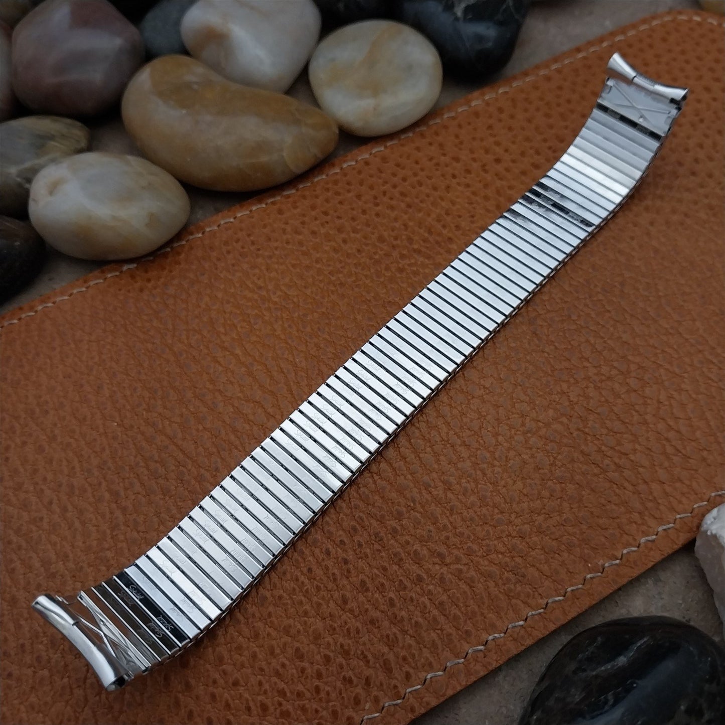 10K White Gold-Filled Classic Speidel Thinline Long 17.2mm Vintage Watch Band