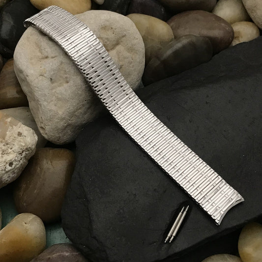 Classic 10K White Gold-Filled Speidel Thinline 17.2mm Unused Vintage Watch Band