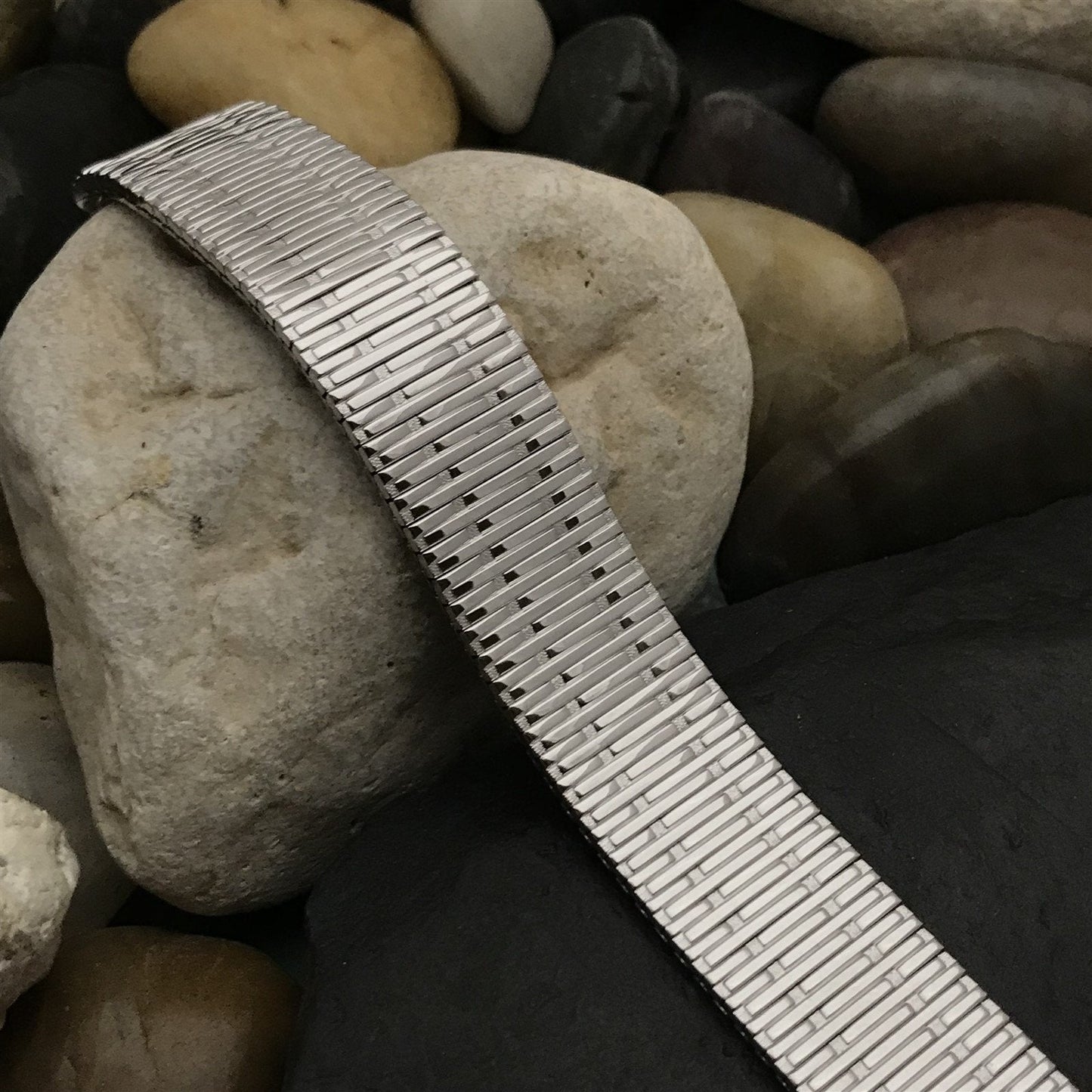 Classic 10K White Gold-Filled Speidel Thinline 17.2mm Unused Vintage Watch Band