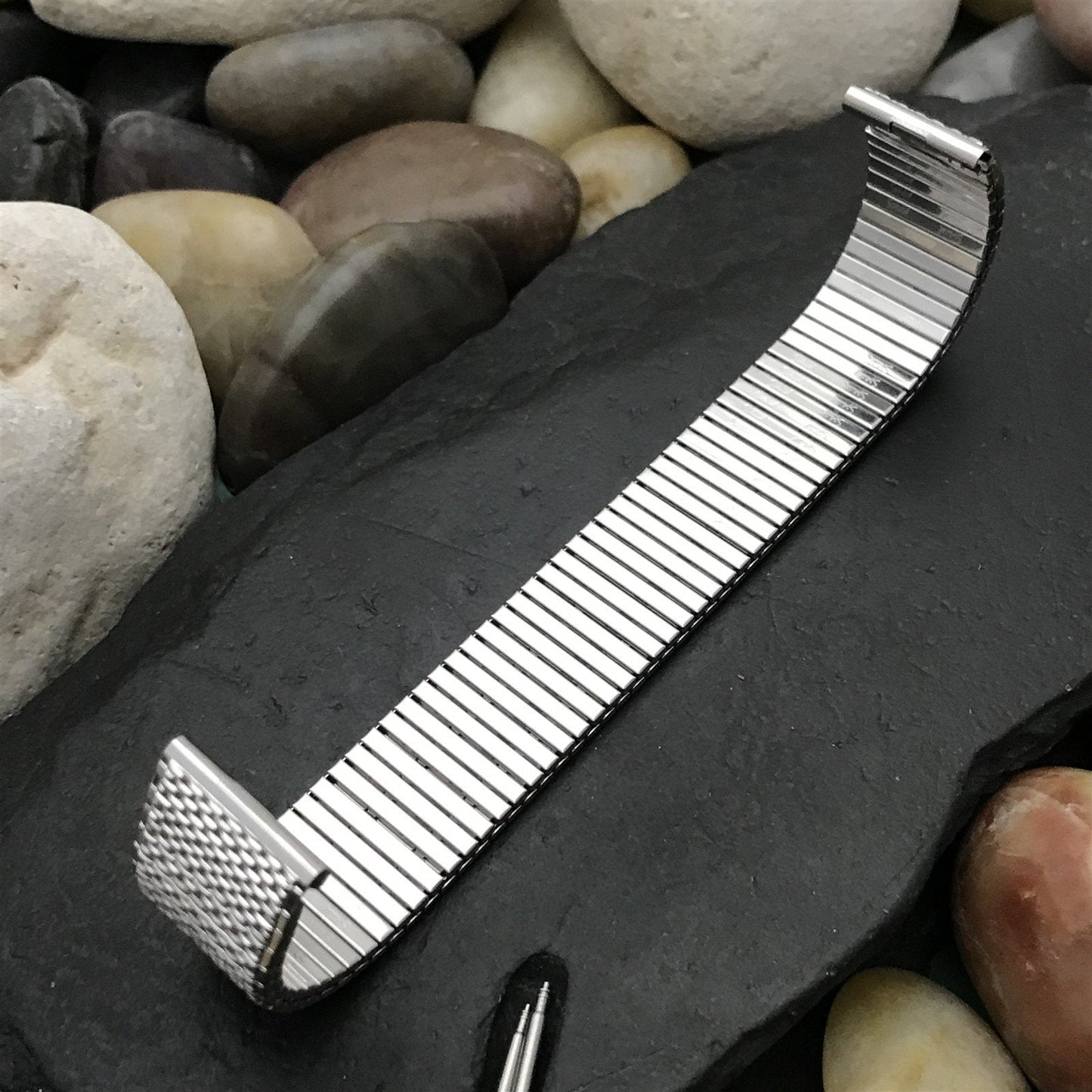 17.2mm 11/16 10k White Gold-Filled Speidel Thinline Unused Vintage Watch Band