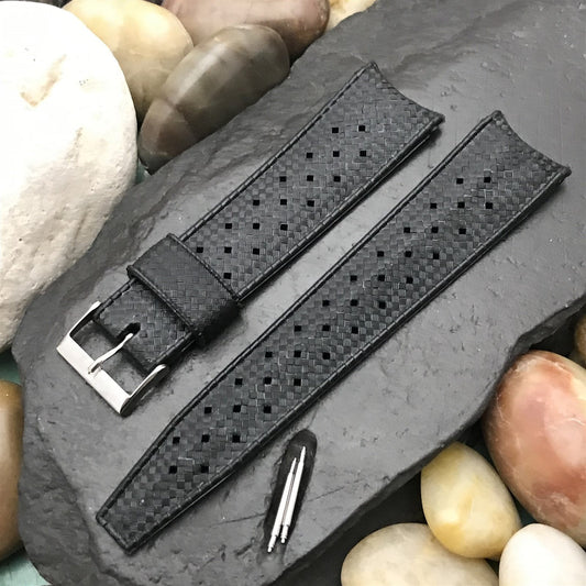 22mm Genuine Tropic Black Diver Swiss Diver Unused 1960s Vintage Watch Band