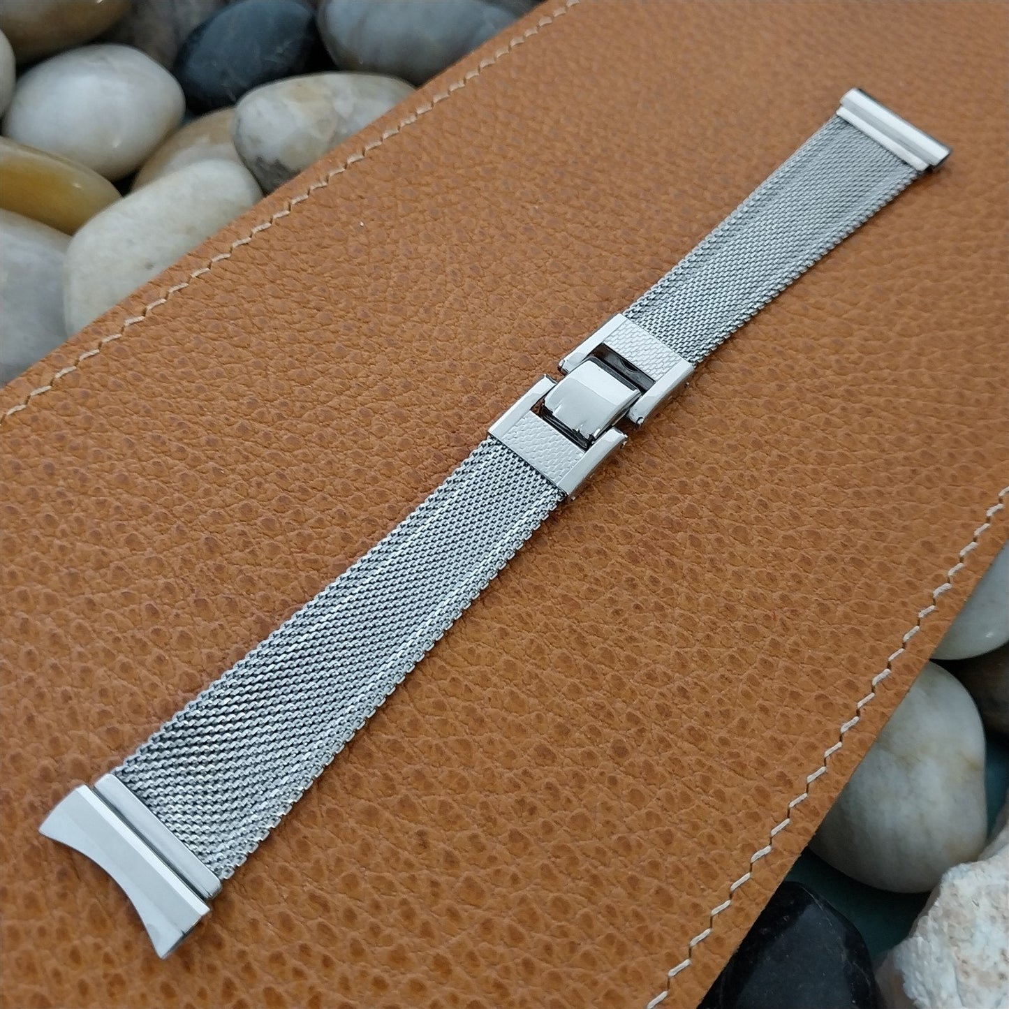 Original Forstner 19mm 18mm Stainless Steel Mesh Unused 1950s Vintage Watch Band