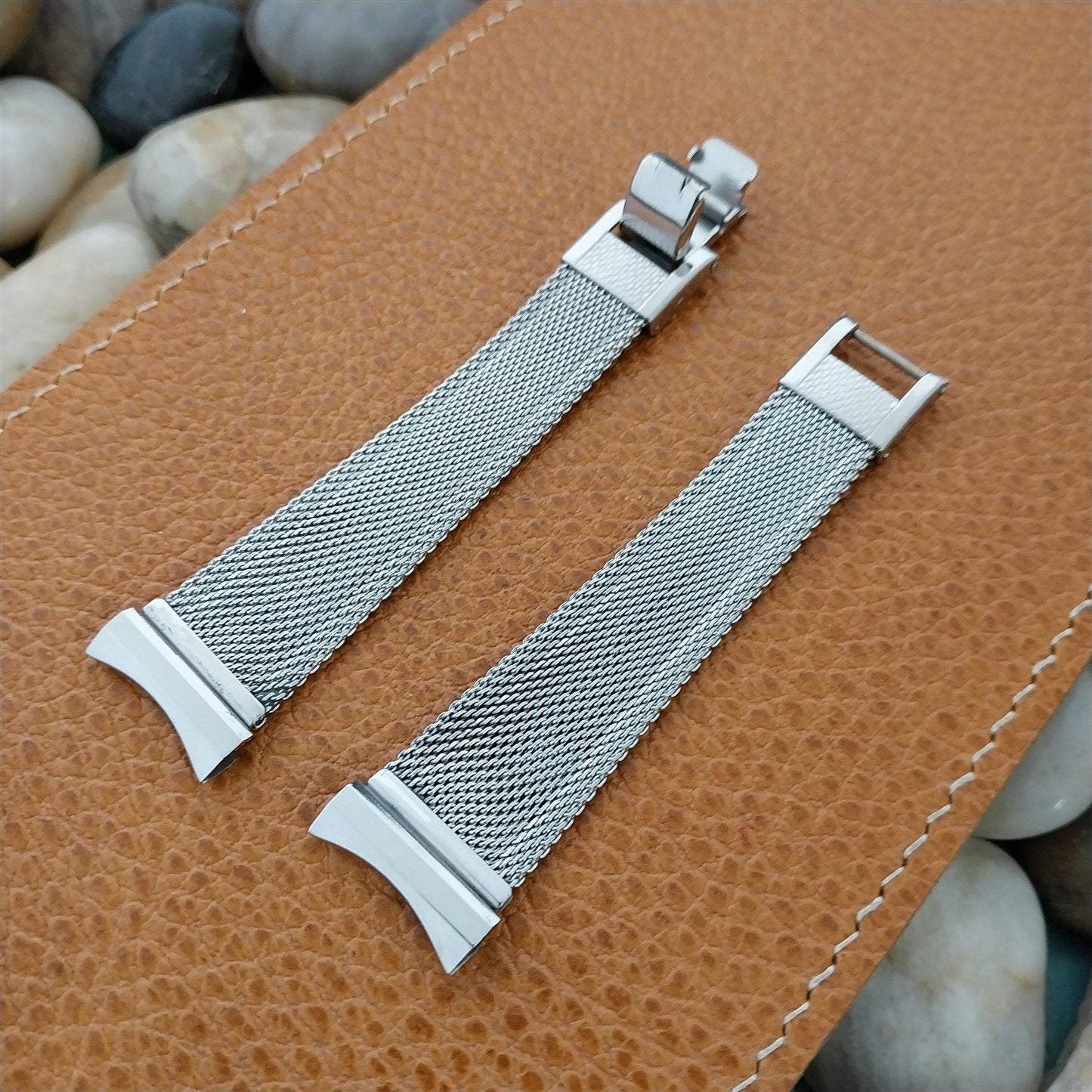 Original Forstner 19mm 18mm Stainless Steel Mesh Unused 1950s Vintage Watch Band