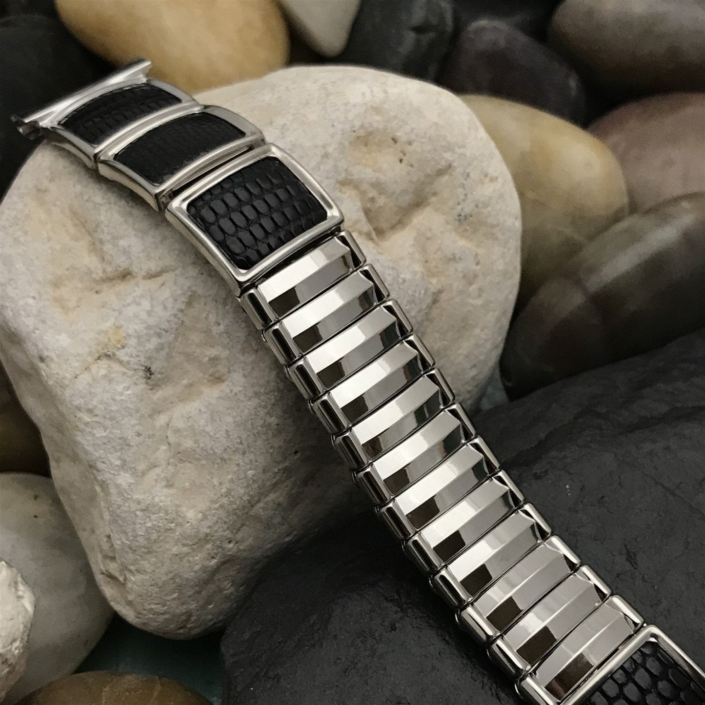 19mm 18mm Stainless Steel & Lizard JB Champion Unused 1950s Vintage Watch Band