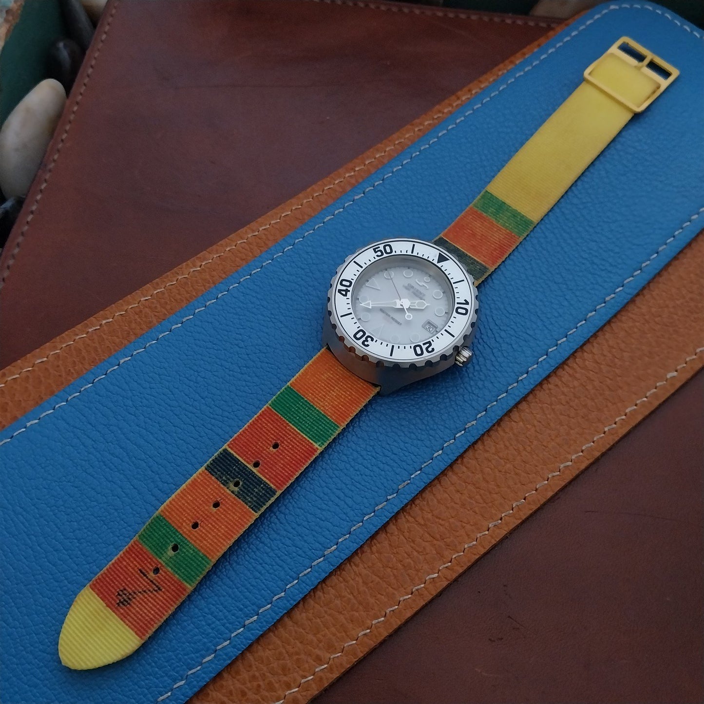 18mm John Weitz Nylon Classic Single Pass Unused 1990s Vintage Watch Strap