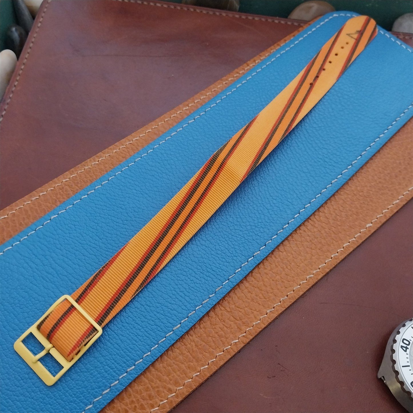 18mm John Weitz Nylon Classic Single Pass Unused 1990s Vintage Watch Strap