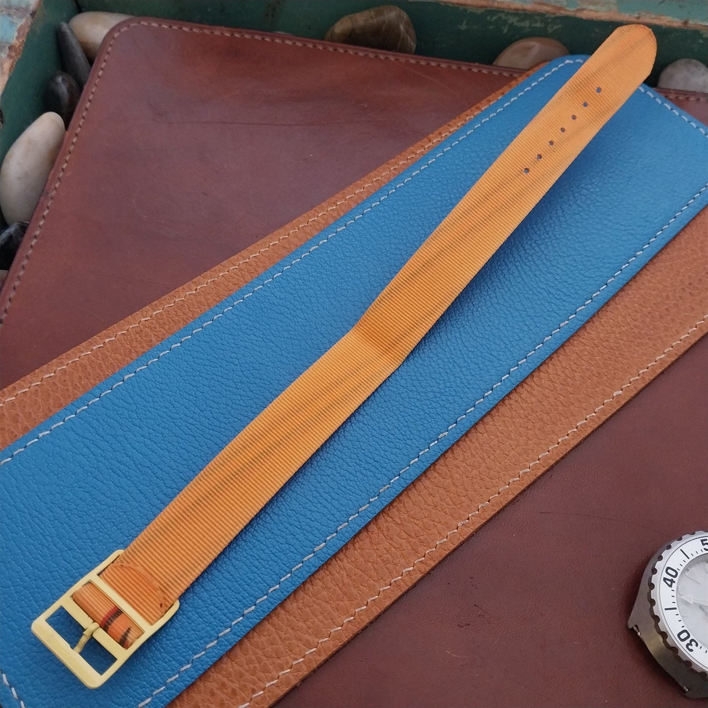 18mm John Weitz Nylon Classic Single Pass Unused 1990s Vintage Watch Strap