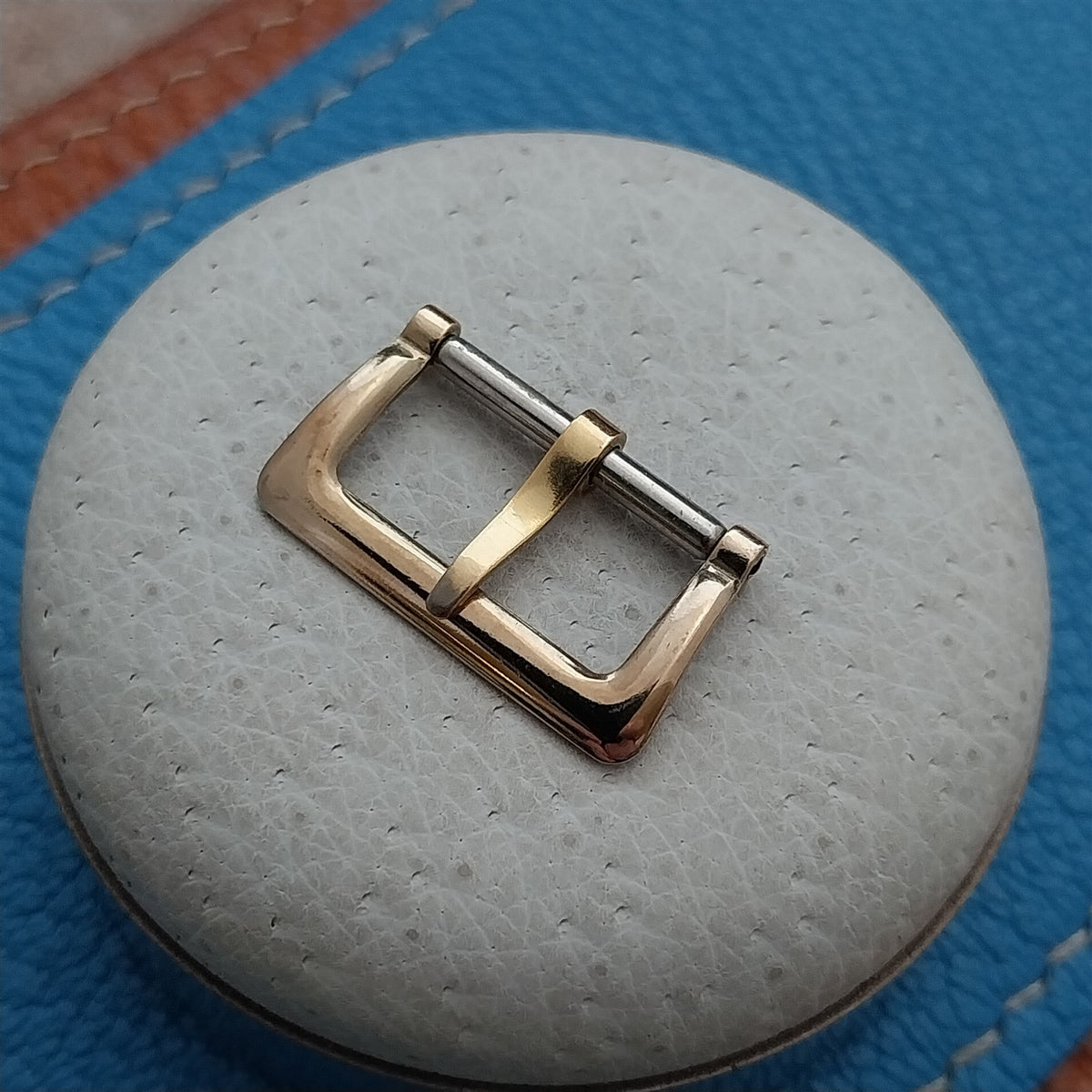 1930s-1940s 16mm Stamped Yellow Gold-Tone Vintage Watch Strap Buckle