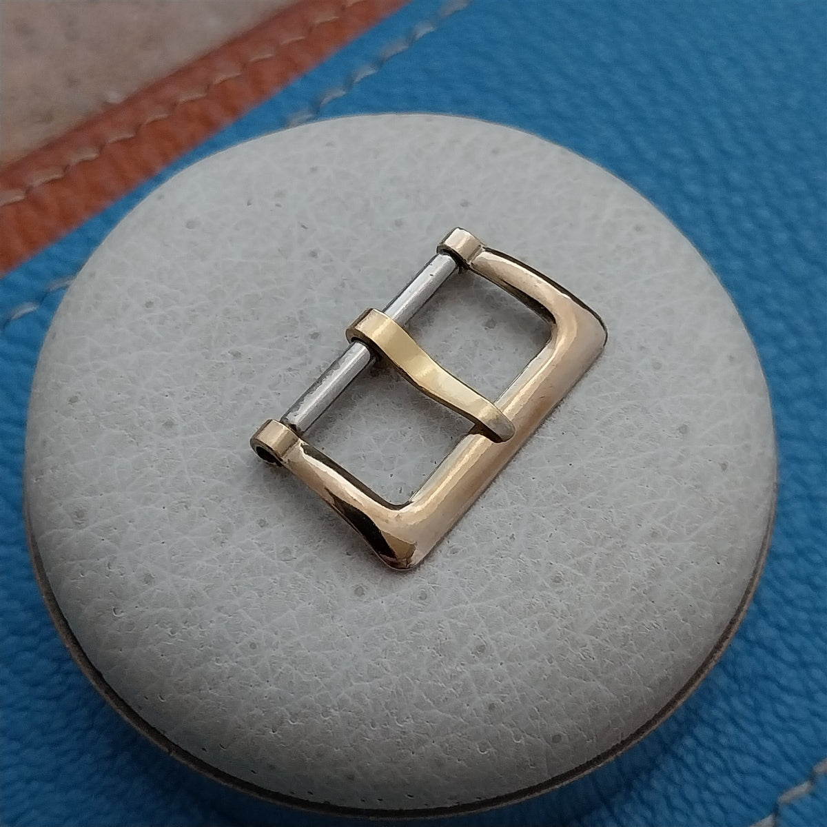 1930s-1940s 16mm Stamped Yellow Gold-Tone Vintage Watch Strap Buckle