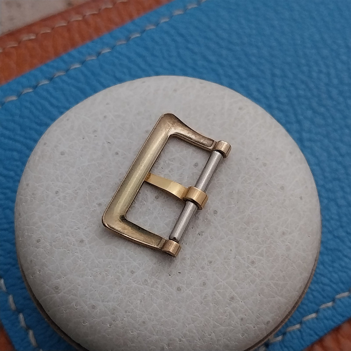 1930s-1940s 16mm Stamped Yellow Gold-Tone Vintage Watch Strap Buckle