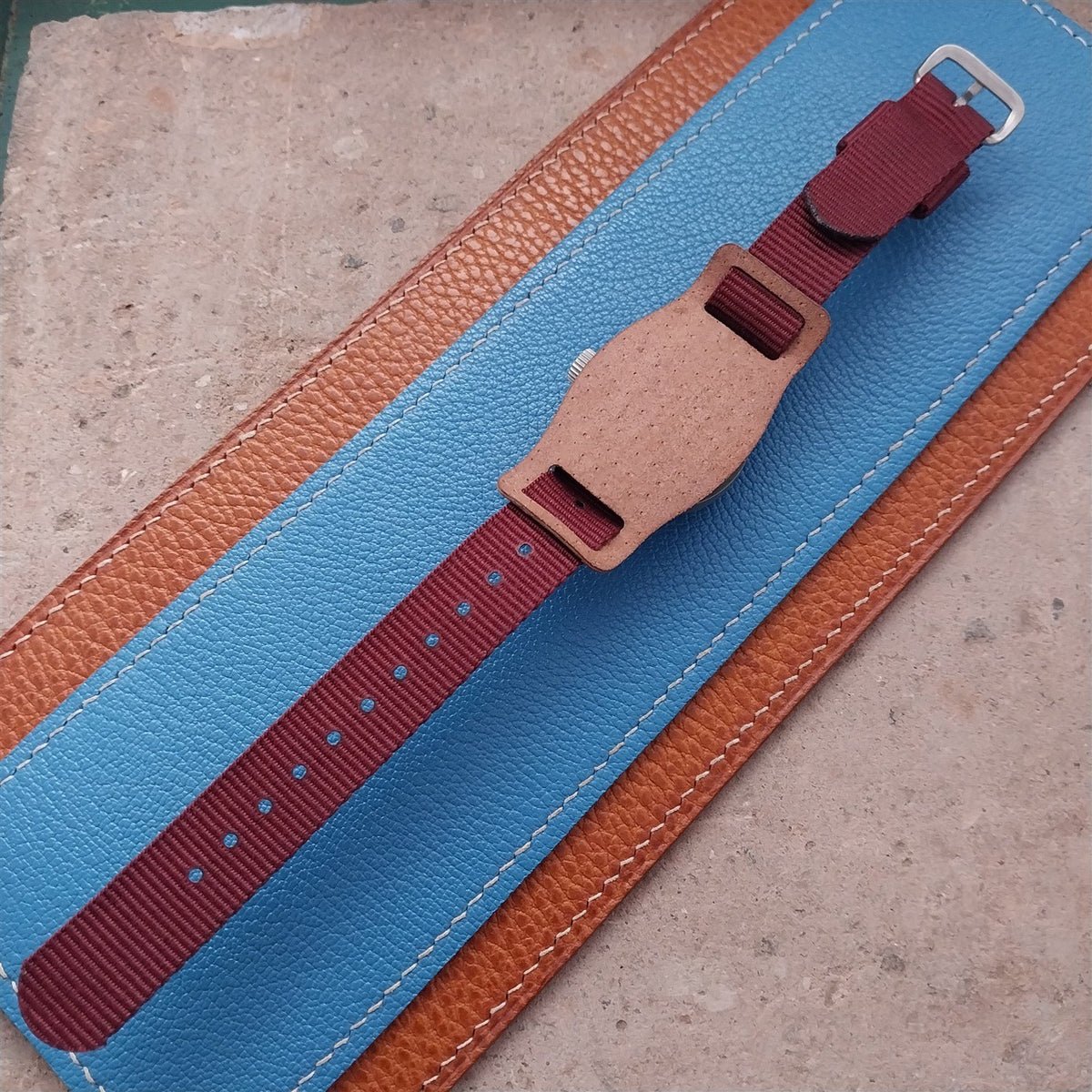 14mm 15mm 16mm Watch Strap Bund Pad Vintage Style Veg-Tan Pigskin