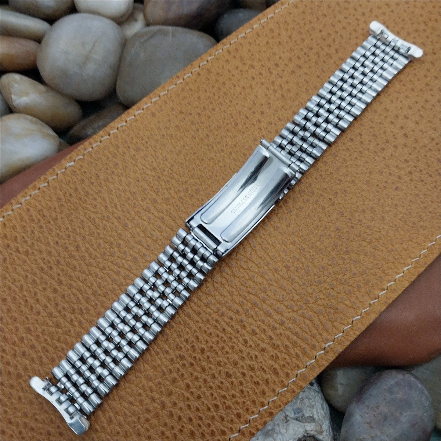 18mm Beads of Rice Jules Jurgensen Swiss Stainless Steel Vintage Watch Band