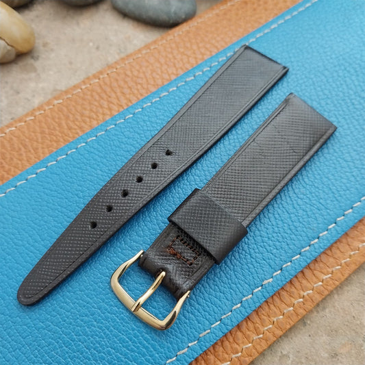 3/4" Kreisler Trapeze Tapered Brown Saddle Leather Classic Vintage Watch Strap