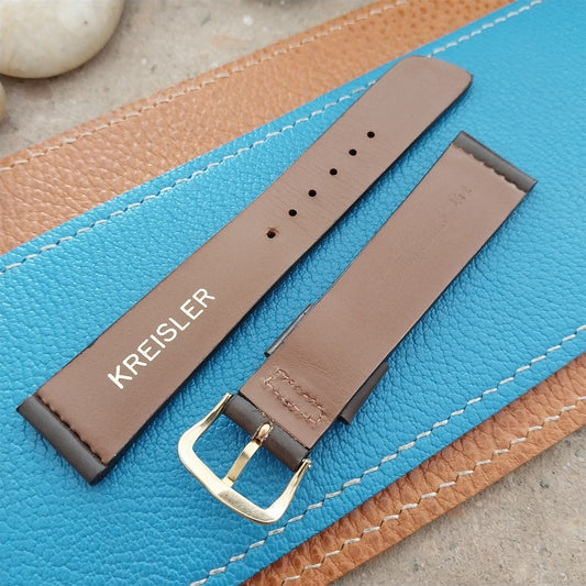 3/4" Kreisler Brown Calf Leather Unused Classic 1970s nos Vintage Watch Strap