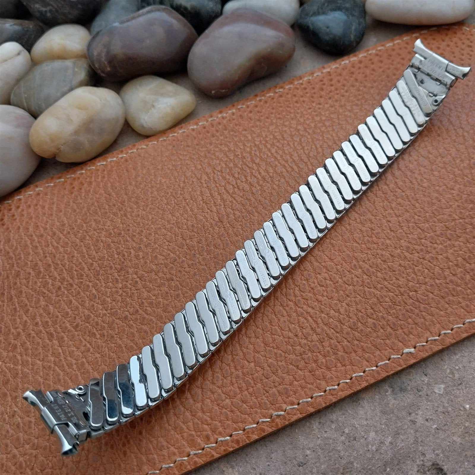 Vintage 17mm 18mm 19mm Baldwin Stainless Steel Expansion Unused 1960s Watch Band