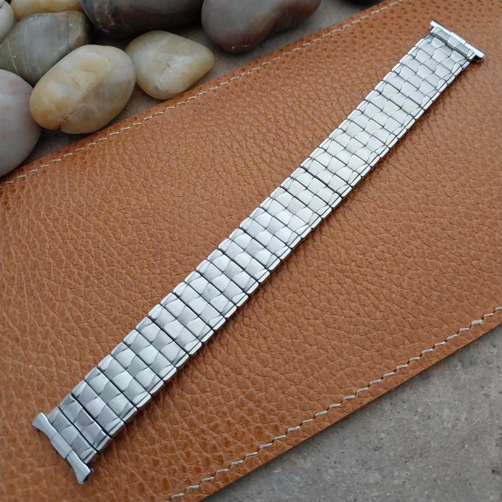 Vintage 17mm 18mm 19mm Baldwin Stainless Steel Expansion Unused 1960s Watch Band