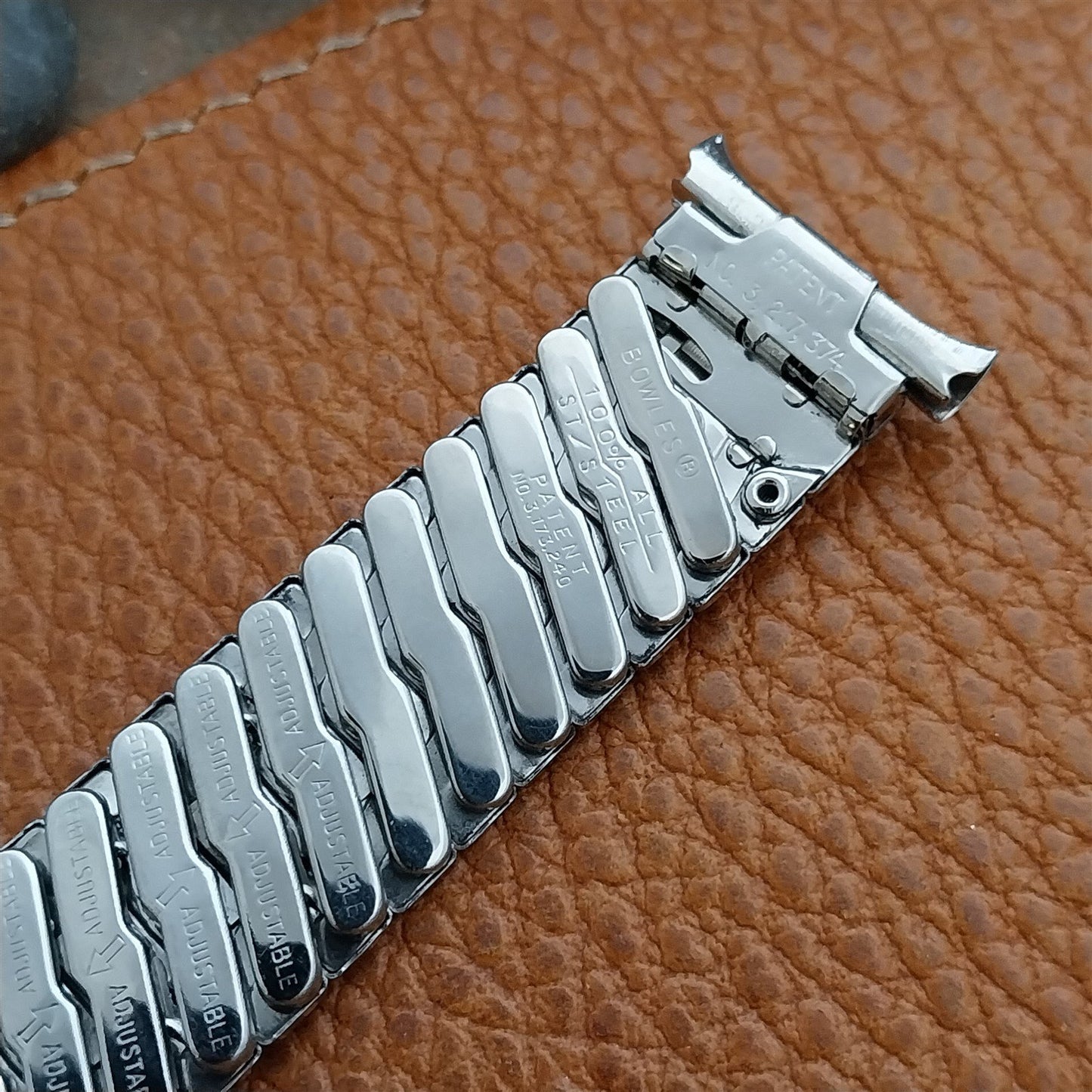 16mm 18mm 19mm Stainless Steel Expansion Baldwin nos 1960s Vintage Watch Band