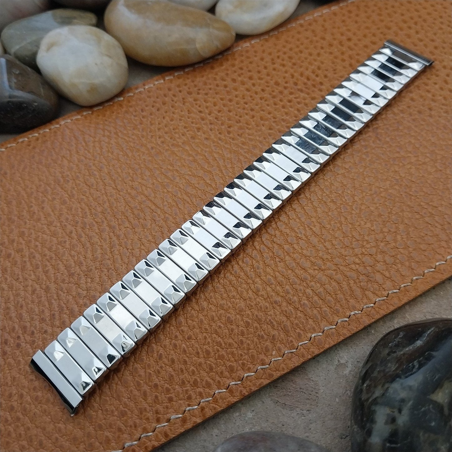 Vintage 17mm Baldwin Stainless Steel Expansion Classic Unused 1960s Watch Band