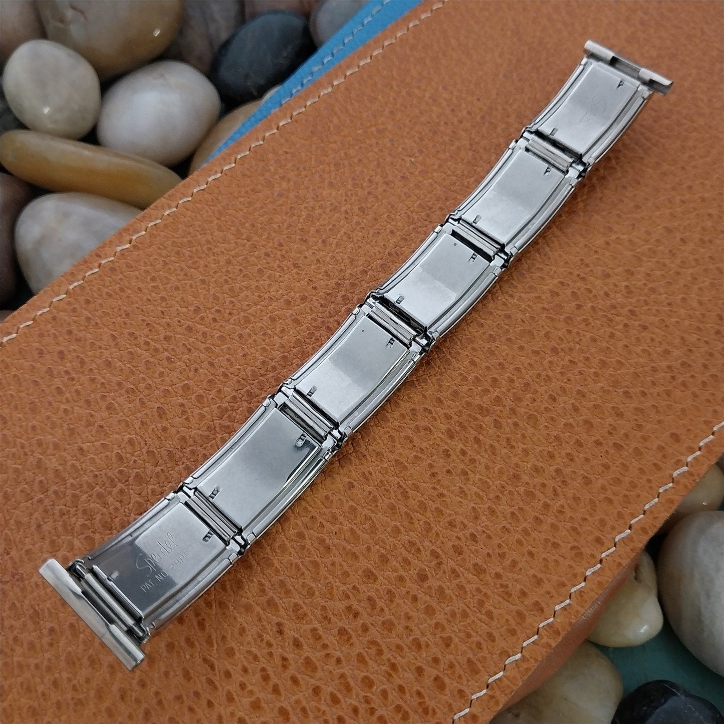 1950s Speidel White Gold-Fill & Lizard Classic Unused MCM nos Vintage Watch Band