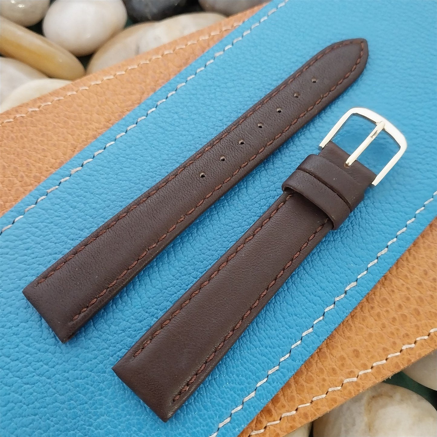 16mm Hadley Roma Brown Leather nos Unused Watch Band