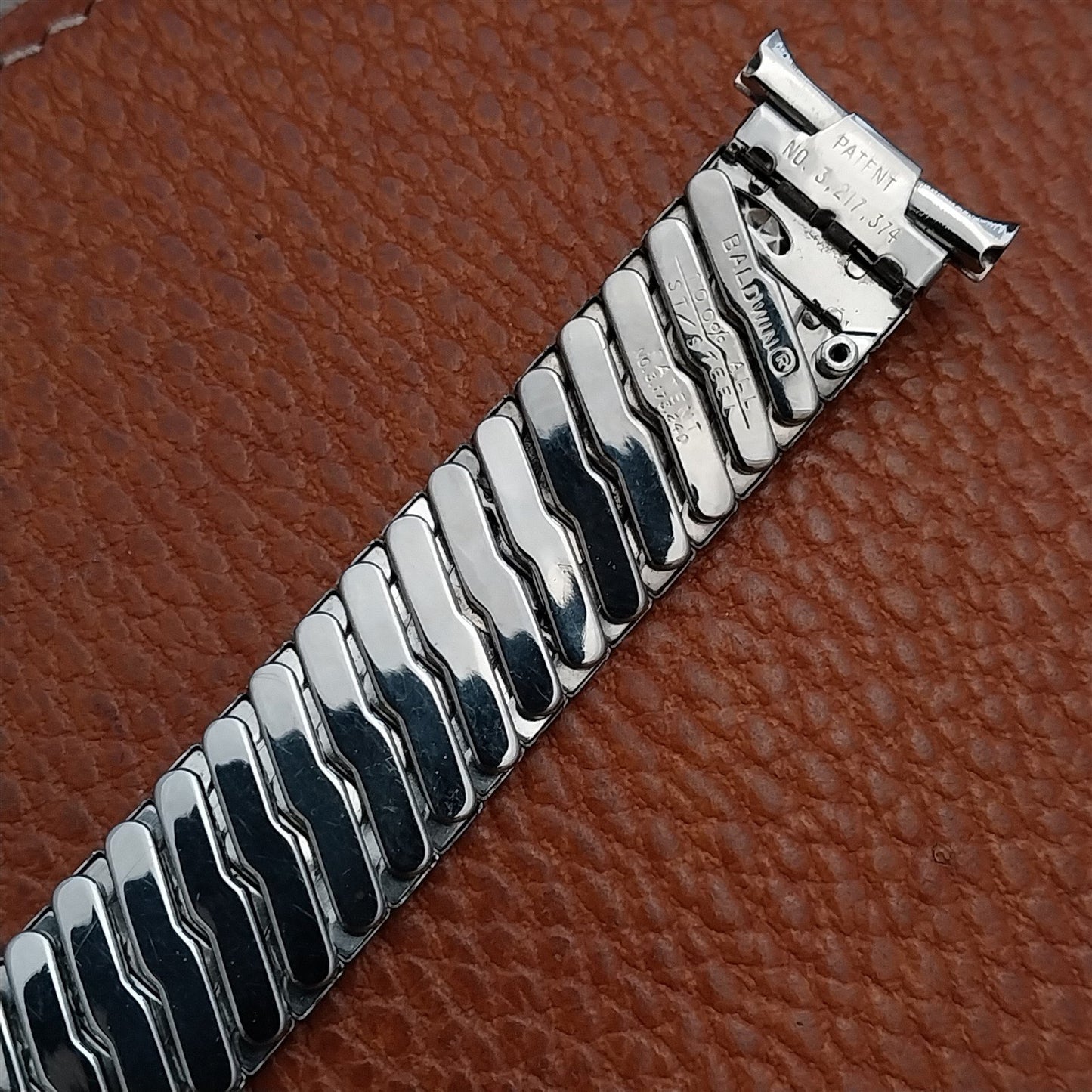 16mm 18mm 19mm Baldwin Stainless Steel Expansion Unused 1960s Vintage Watch Band