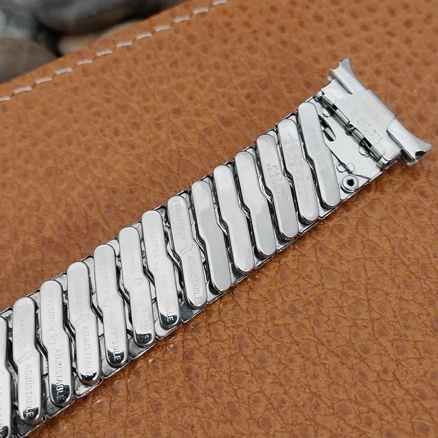 16mm 18mm 19mm Baldwin Stainless Steel Expansion Unused 1960s Vintage Watch Band