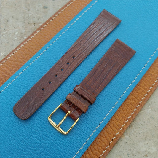 19mm Brown Teju Lizard Hadley Roma nos Unused Vintage Watch Strap