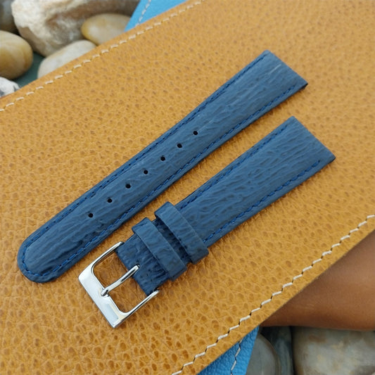 20mm Hadley Roma Tapered 20/16 Blue Imitation Shark Unused Leather Watch Band