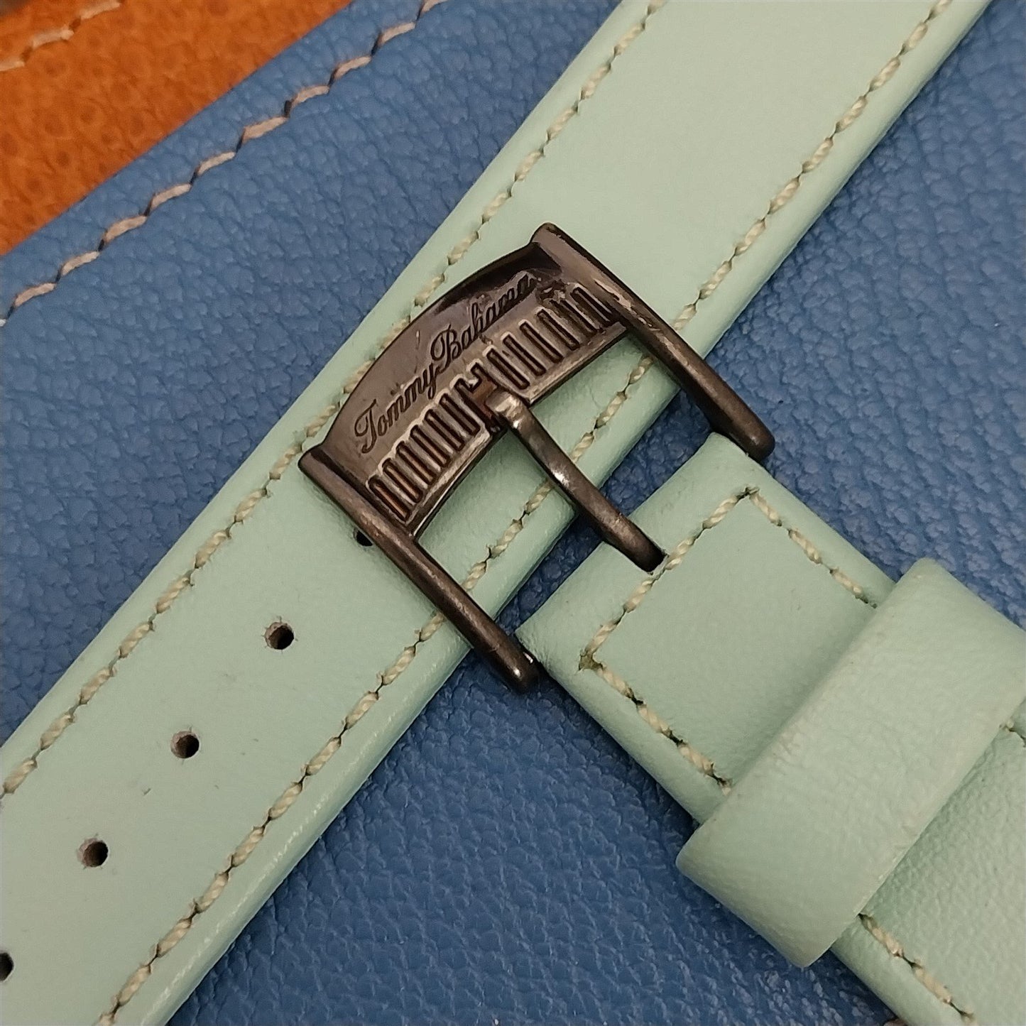 18mm Tommy Bahama Unused Sterling Silver Buckle & Leather Watch Band