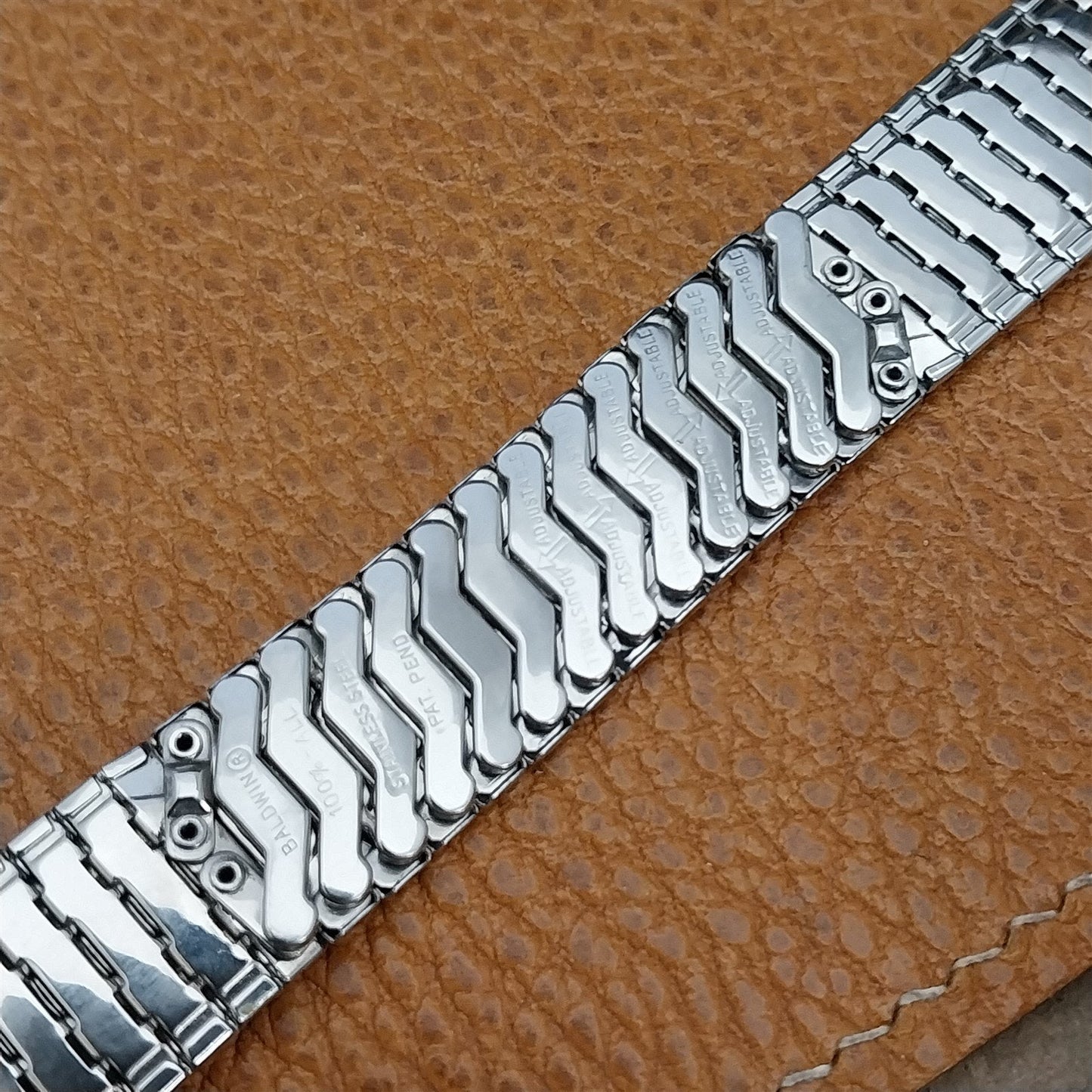 17.2mm Stainless Steel Baldwin 1963 Benrus Whirlwind Unused Vintage Watch Band