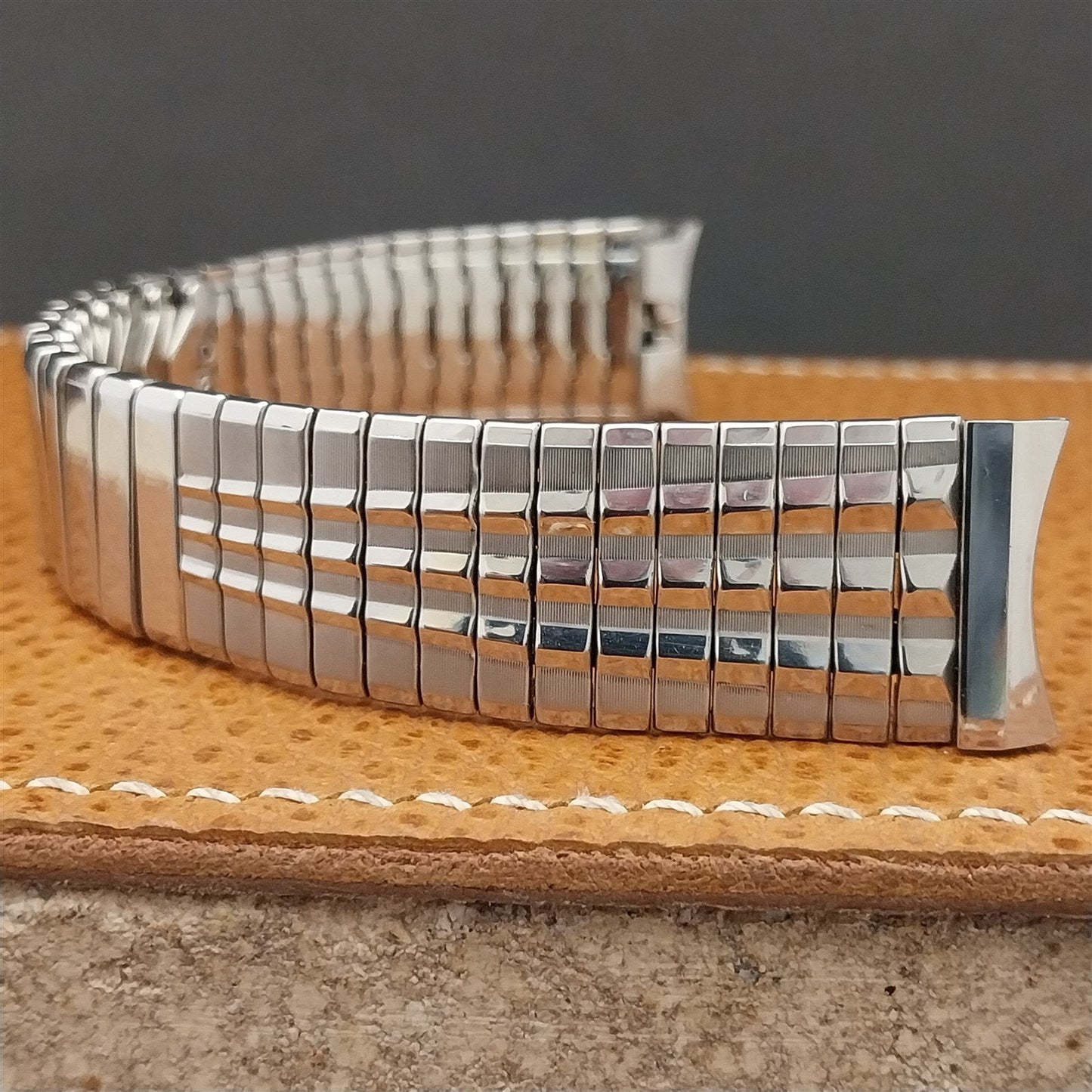 1963 Benrus 17.2mm Stainless Steel Whirlwind Baldwin Unused Vintage Watch Band