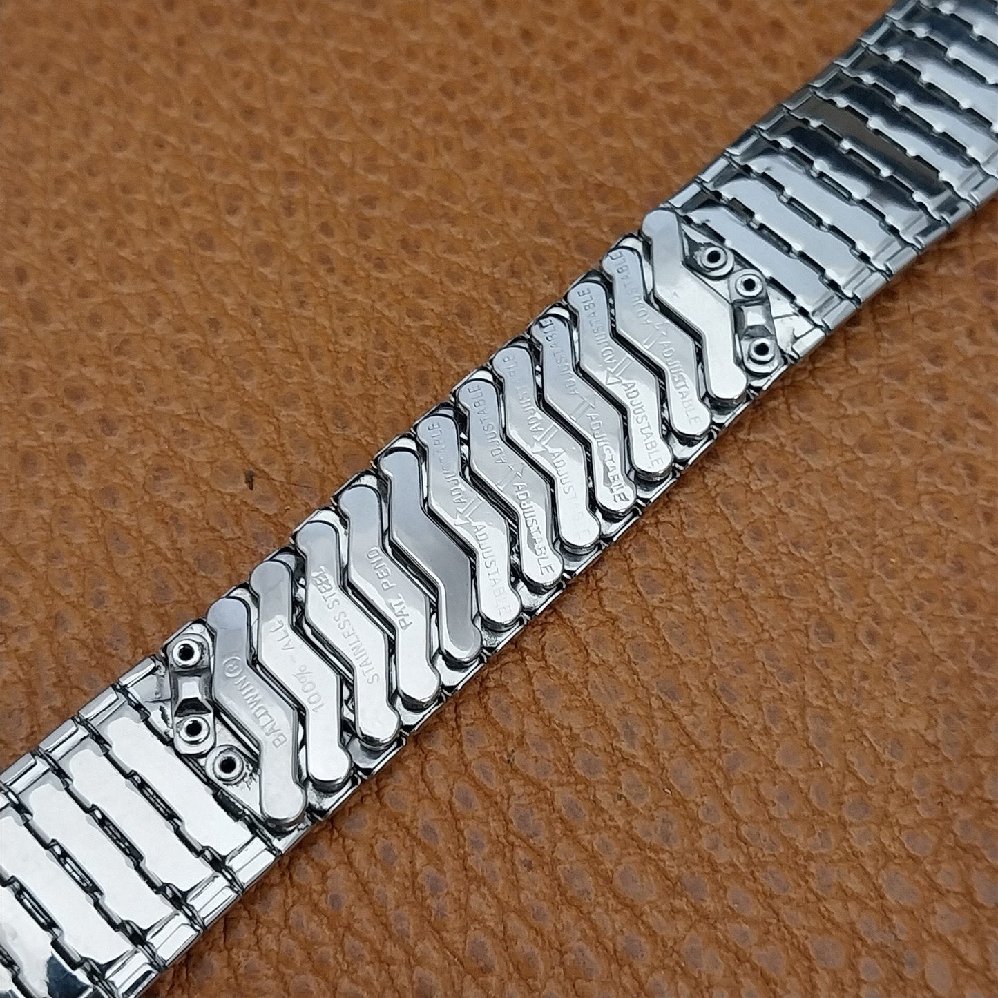 1963 Benrus 17.2mm Stainless Steel Whirlwind Baldwin Unused Vintage Watch Band