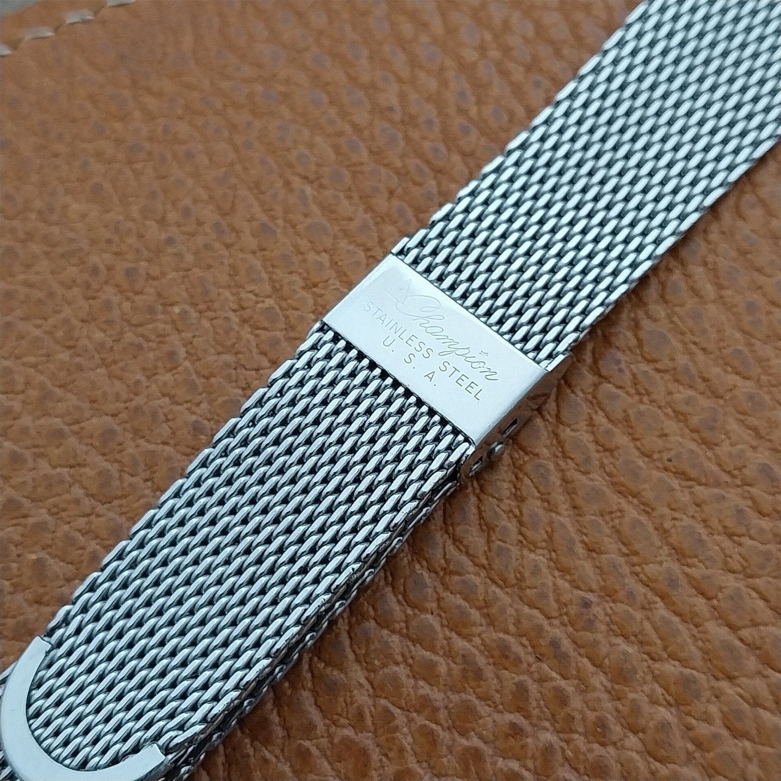 17.2mm Stainless Steel Mesh Long JB Champion unused nos 1960s Vintage Watch Band