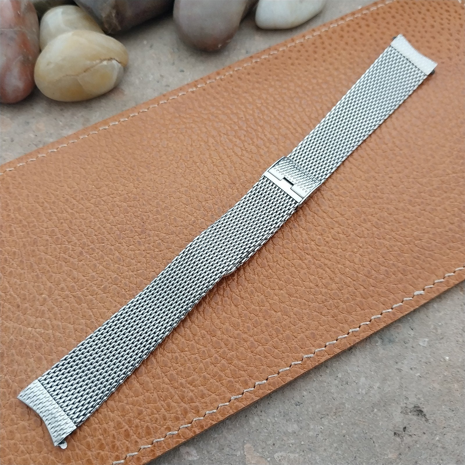 17.2mm Stainless Steel Mesh Long JB Champion unused nos 1960s Vintage Watch Band