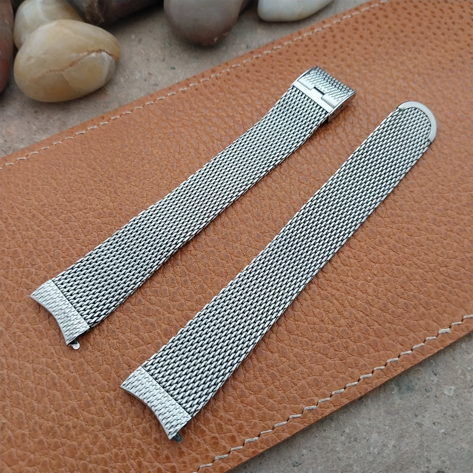 17.2mm Stainless Steel Mesh Long JB Champion unused nos 1960s Vintage Watch Band