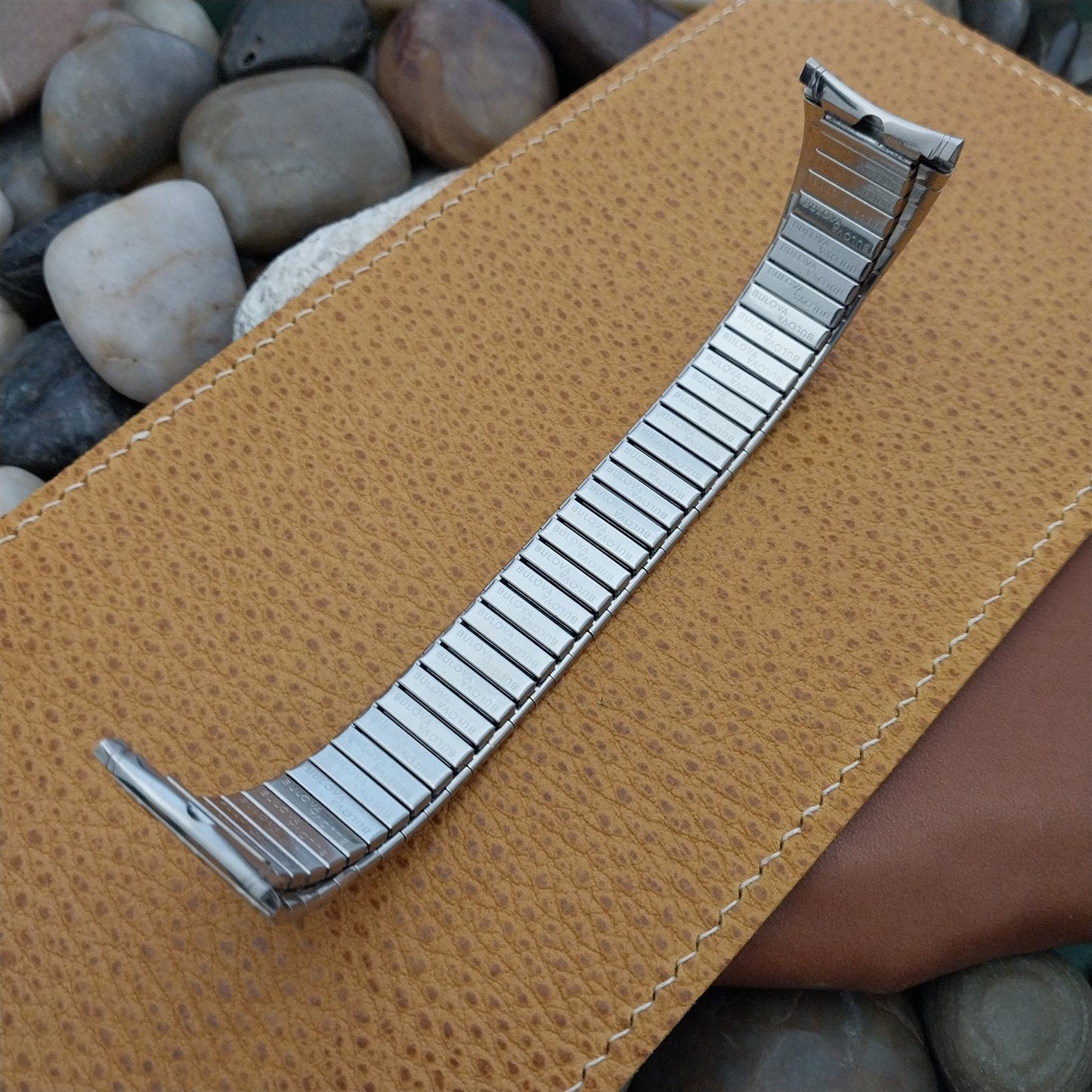 22mm Bulova Stainless Steel Long Expansion unused 1970s Vintage Watch Band